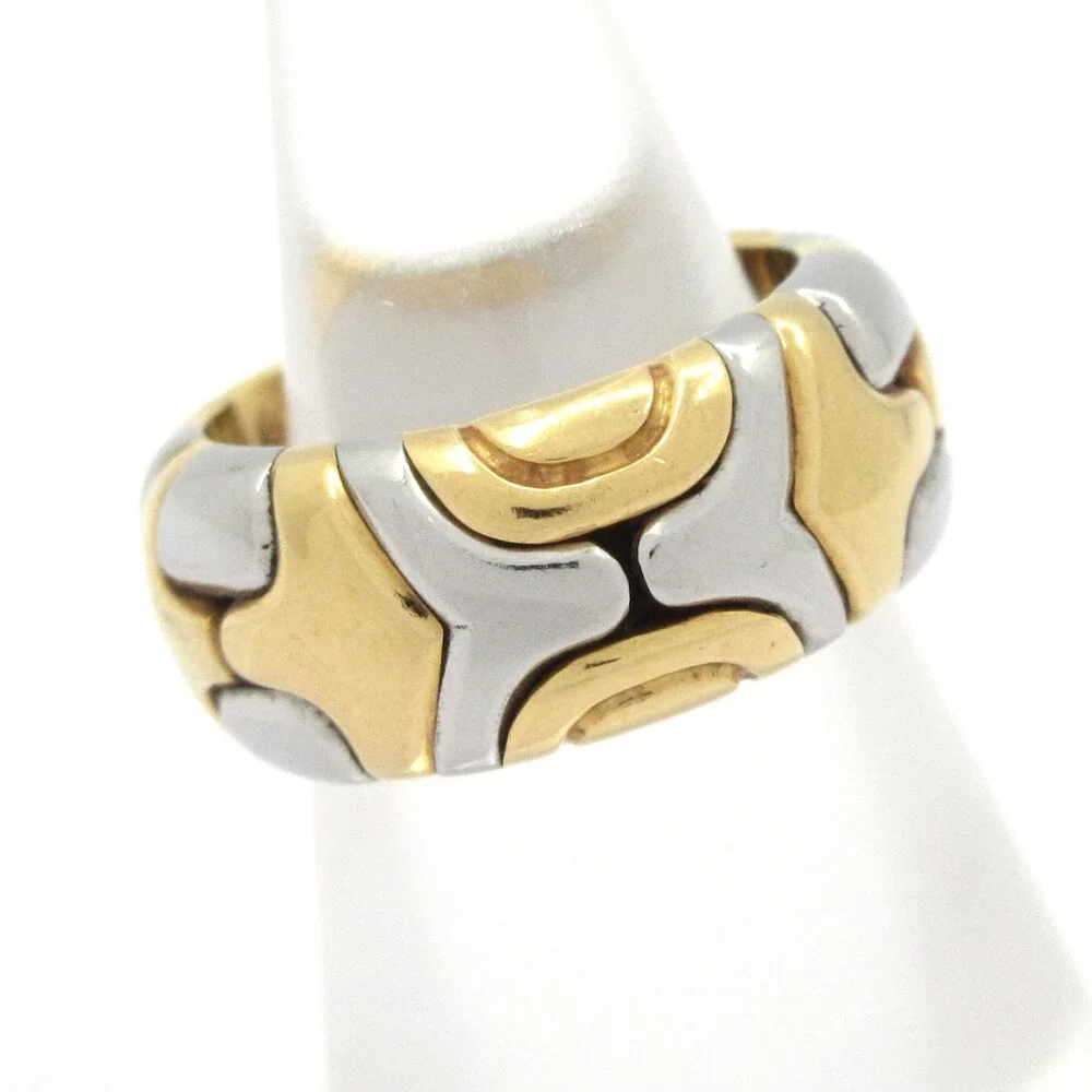 Bvlgari Alveare Ring Silver 18K Yellow Gold Stainless Steel